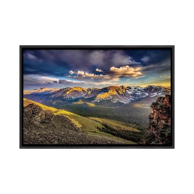 iCanvas "USA, Colorado, Rocky Mountain National Park. Mountain and valley landscape at sunset." by Jaynes Gallery Framed