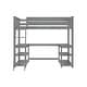 preview thumbnail 7 of 31, Max and Lily Twin Size High Loft Bed with Wraparound Desk and Shelves