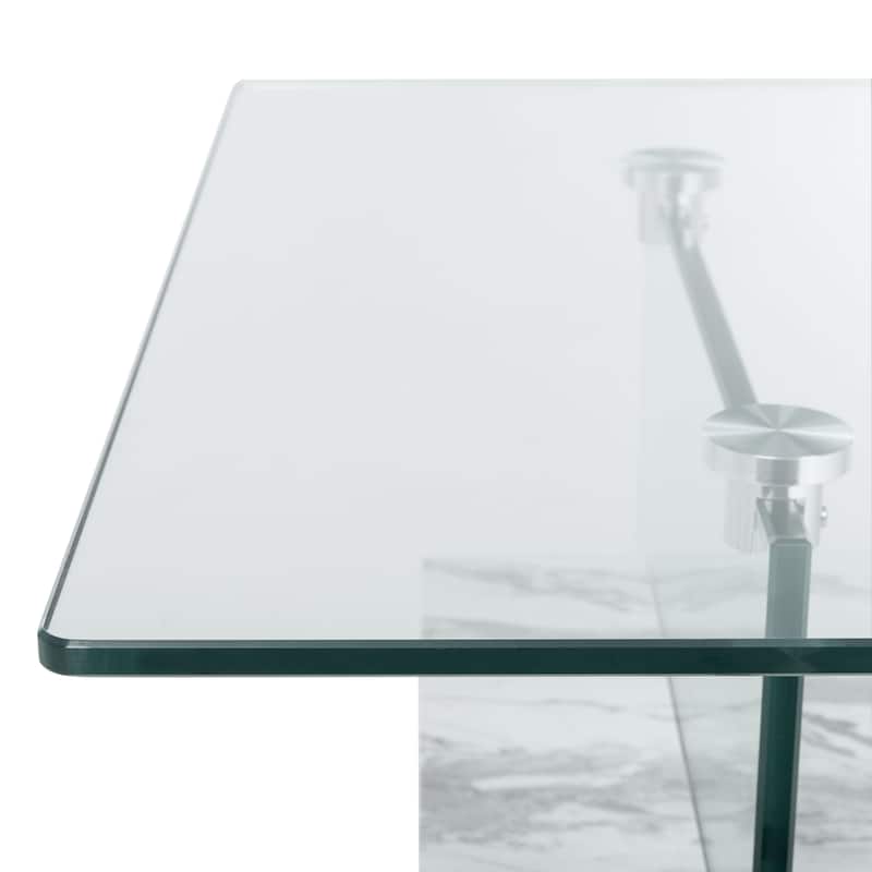 SAFAVIEH Kayley Modern Glass Coffee Table - 43.3" x 23.6" x 16.5"