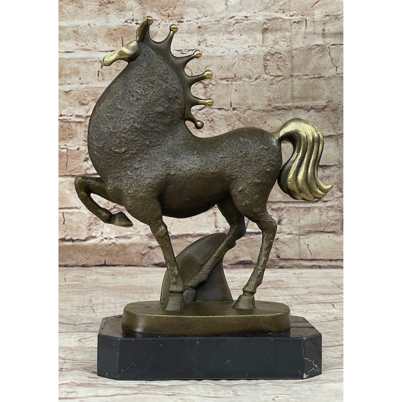Abstract Surreal Imitative Horse Bronze Figure Statue Sculpture Original Art By Milo