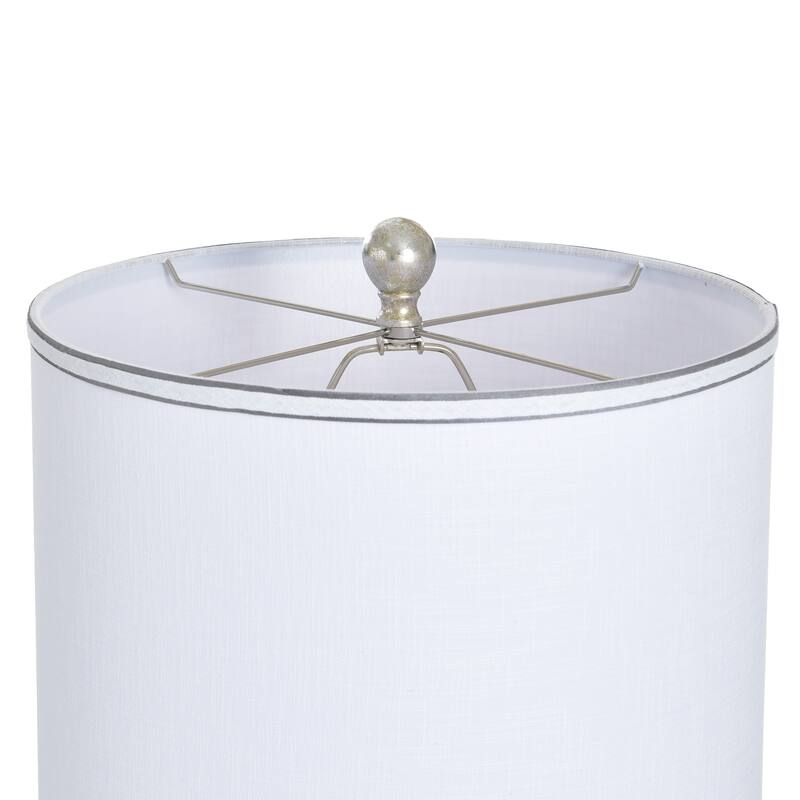 StyleCraft Poly Table Lamp - Samobor Silver - White Shade