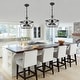 preview thumbnail 14 of 22, Bella Depot 5-Light Rustic Cage Wood Chandelier Dimmable Lighting, 15.7" Adjustable Farmhouse Pendant Light for Kitchen Island