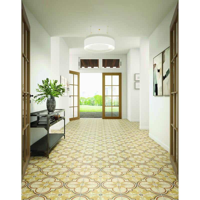 Porcelain Cement Look 8 x 8 inch Warm Blend Decorative Tile in Grande Fiore