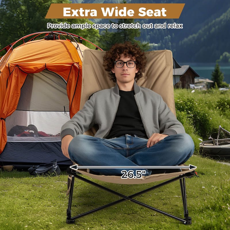 Costway 1/2 PCS Portable Folding Camping Chair with 500 LBS Support