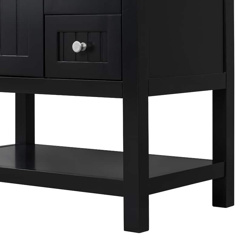 30 Inch MDF Freestanding Bathroom Vanity Set with Integrated Ceramic Sink - 30" x 18"