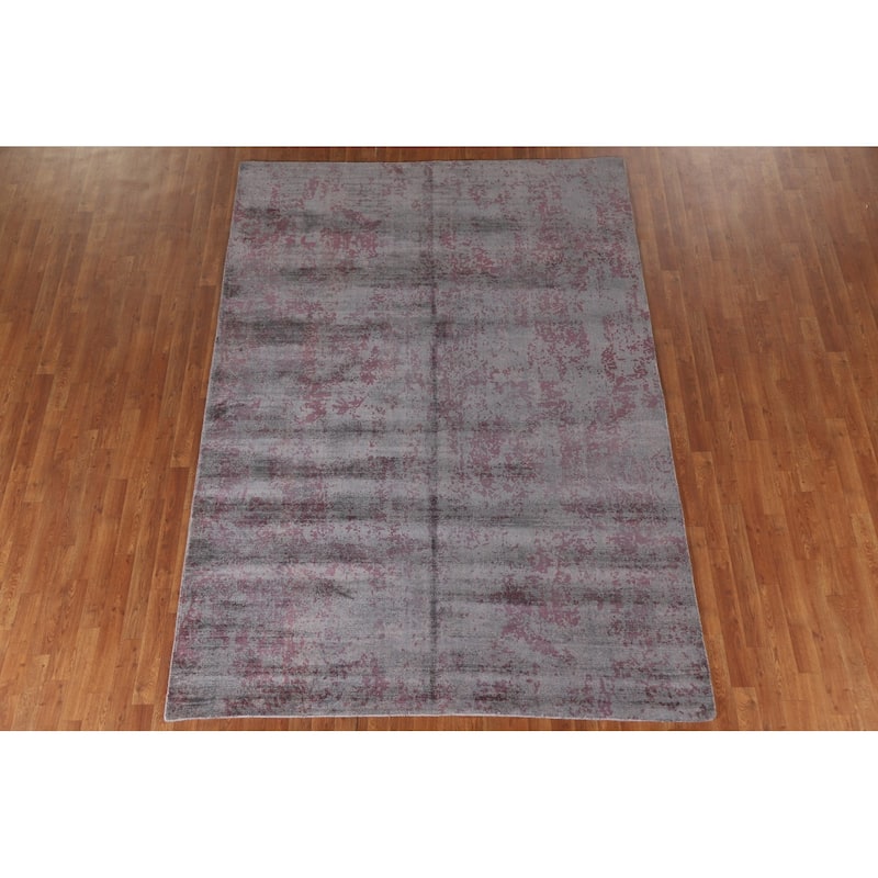 Modern Abstract Rug Handmade Bedroom Wool Carpet - 6'7"x 9'5"