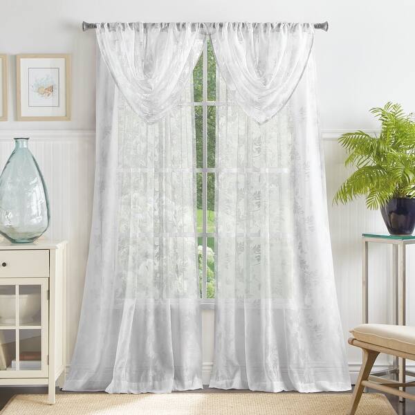 Assorted Colors Set of 2 Panels Aster Floral Burnout Semi Sheer Grommet Top Window Curtains for Living Room & Bedroom Kensie Duck River Textiles ASTER 5089 54 X 84 Inch - White Assorted Colors Set of 2 Panels Aster Floral Burnout Semi Sheer Grommet Top Window Curtains for Living Room & Bedroom Kensie Duck River Textiles ASTER 5089 54 X 84 Inch - White
