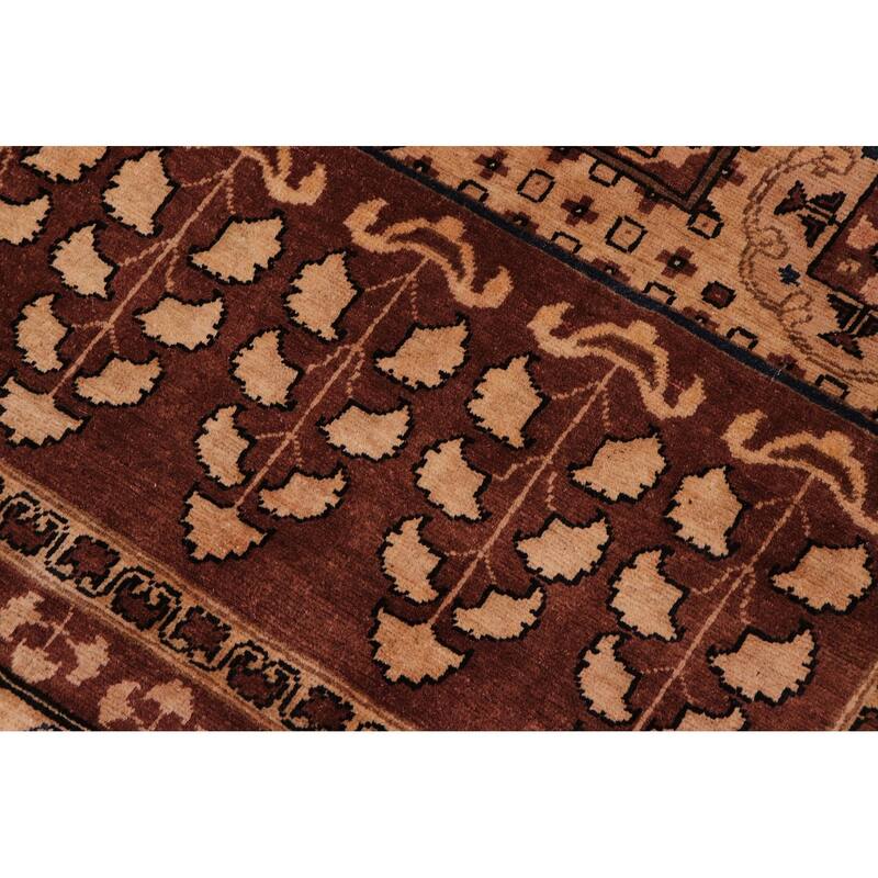 Rustic Heriz Ziegler Jolene Brown Tan Hand-Knotted Rug - 8'0'' x 9'10''
