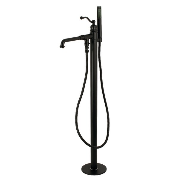 Kingston Brass KS703.ABL English Country Floor Mounted Tub Filler with Built-In Diverter and Metal Handles