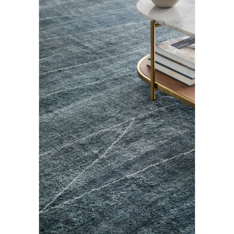 Grand Bazaar Fitzroy Hand Knotted Abstract Modern Area Rug - 8'6" x 11'6" - Gray/Ivory