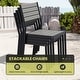 preview thumbnail 34 of 39, 11/13-Piece Outdoor Aluminum Dining Table Set Rectangular Table with Umbrella Hole and Stackable Chairs
