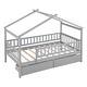 preview thumbnail 27 of 27, Twin Size Wooden House Bed with Two Drawers