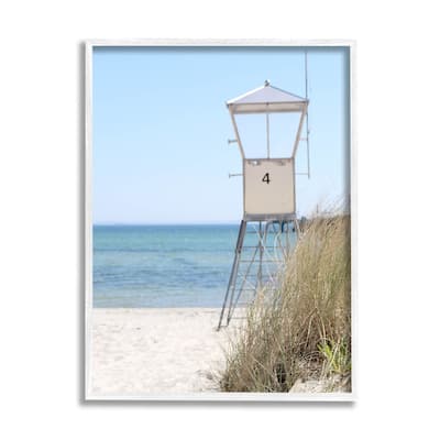 Stupell Summer Beach Hut Clear Skies Framed Giclee Art by Kim Allen