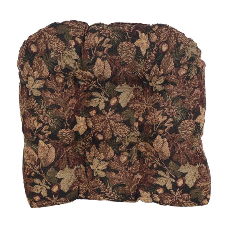 19-inch Rounded Back Tapestry Chair Cushion (Multiple Patterns, Set of 1,2, or 4) - 19 x 19