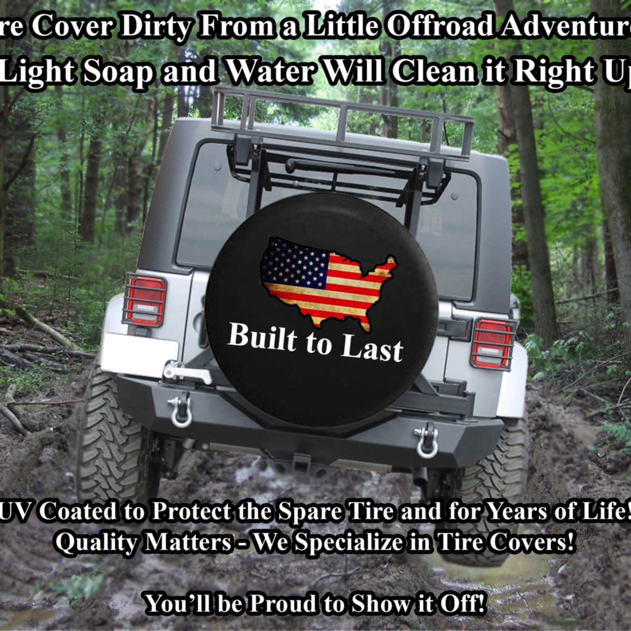 a girl her dog and her jeep tire cover