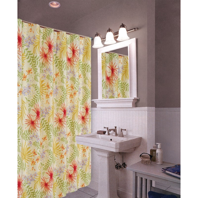 Sea Flora 72x72 Cotton Shower Curtain