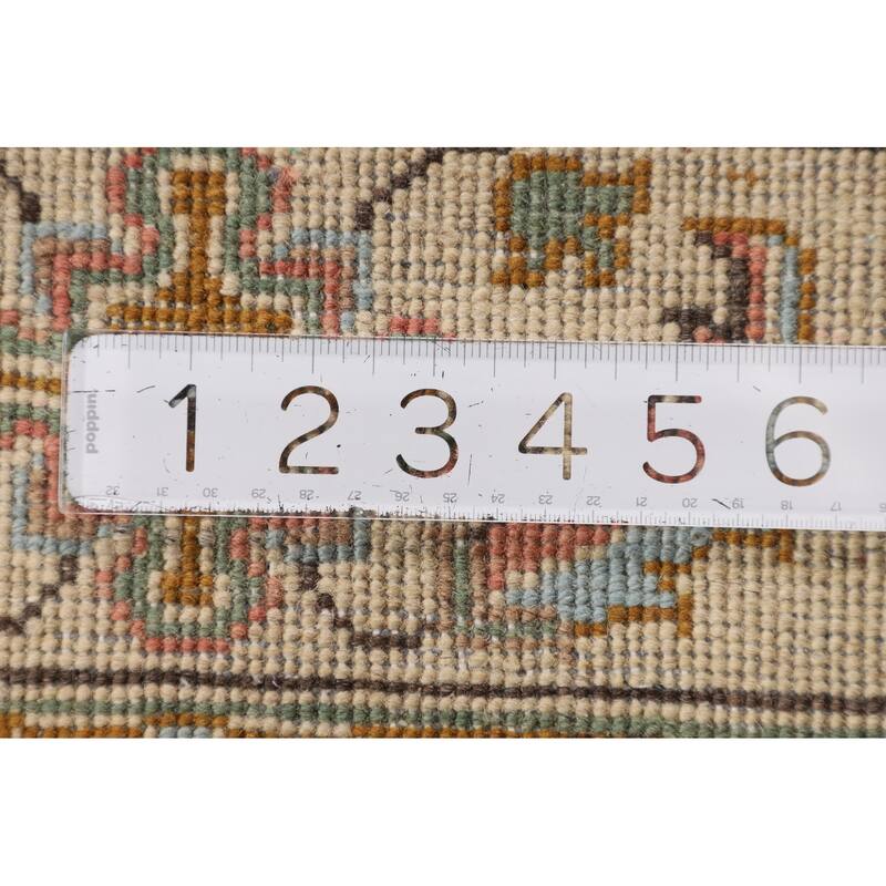 Gray Floral Oushak Accent Rug Handmade Wool Carpet - 3'4" x 4'9"