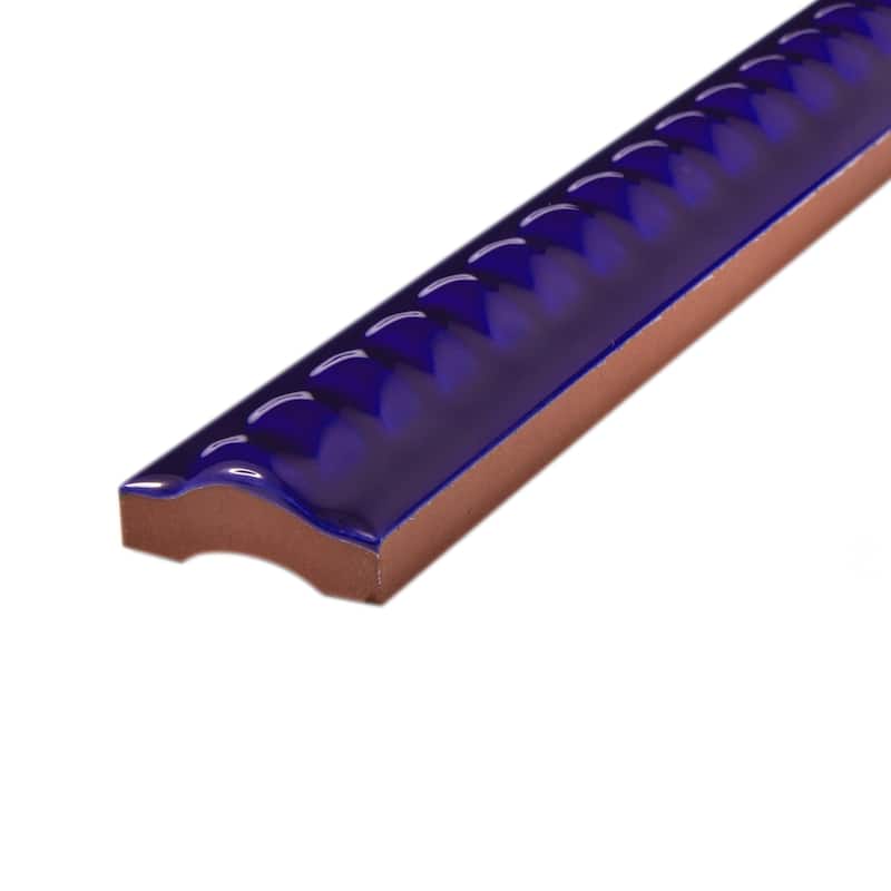 Merola Tile Trenza Moldura Cobalto 1" x 7-7/8" Ceramic Wall Trim - (1 Tile)