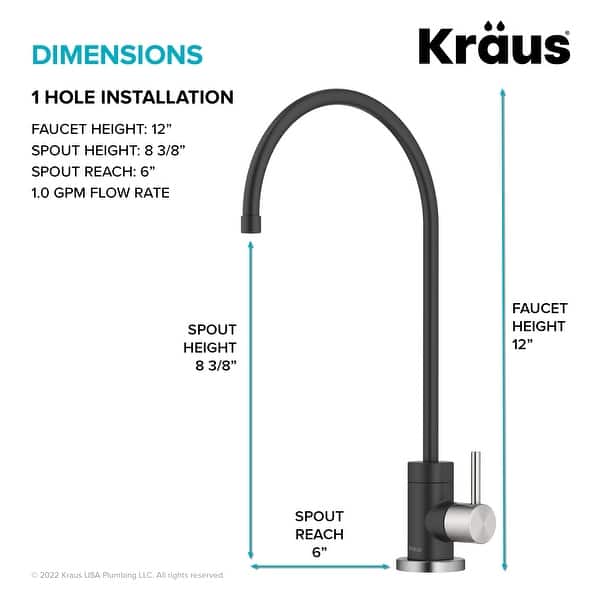 dimension image slide 2 of 5, Kraus Purita Drinking Water Dispenser Beverage Kitchen Faucet
