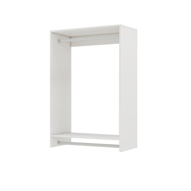Modular Closet System Organizer with Hanging Rod and Adjustable Shelves, Wall-Mounted Walk in Closet Organizer with Drawers