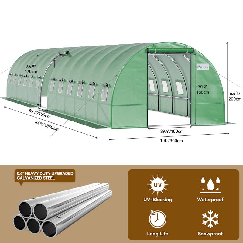 Moasis Greenhouse with Reinforced Steel Frame PE Cover