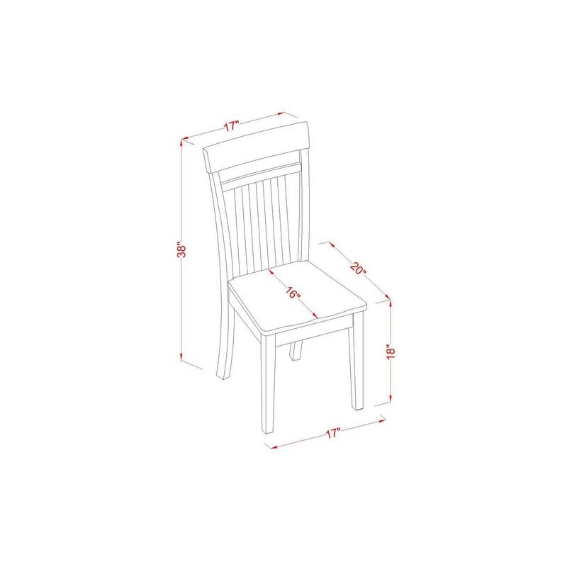 HomeStock 5-Pc Cappuccino Solid Wood Top - Dining Room Set - Seats 4