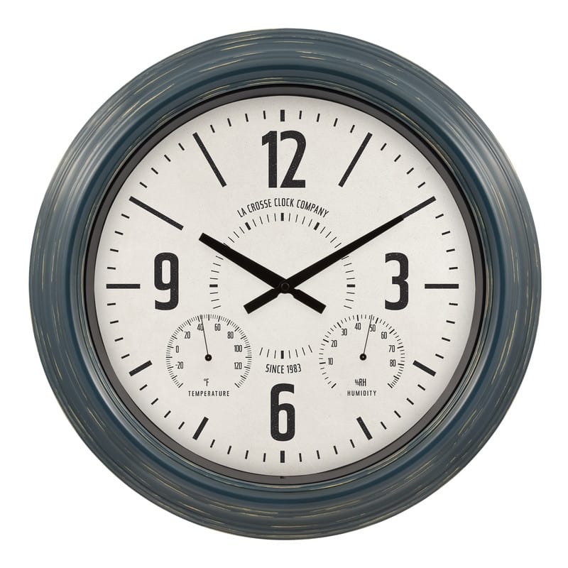 La Crosse Clock 433-3838 18.40" Hamilton In/Outdoor Metal Quartz Clock