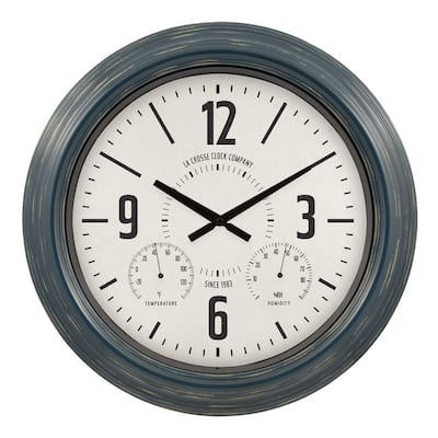La Crosse Clock 433-3838 18" Hamilton In/Outdoor Metal Quartz Clock