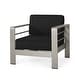 preview thumbnail 27 of 41, Christopher Knight Home Cape Coral Outdoor Aluminum Club Chair with Optional Sunbrella Cushions