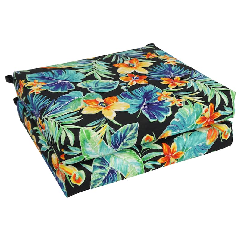 20-inch by 19-inch Indoor/Outdoor Chair Cushions (Set of 2) - 20 x 19 - Beachcrest Caviar