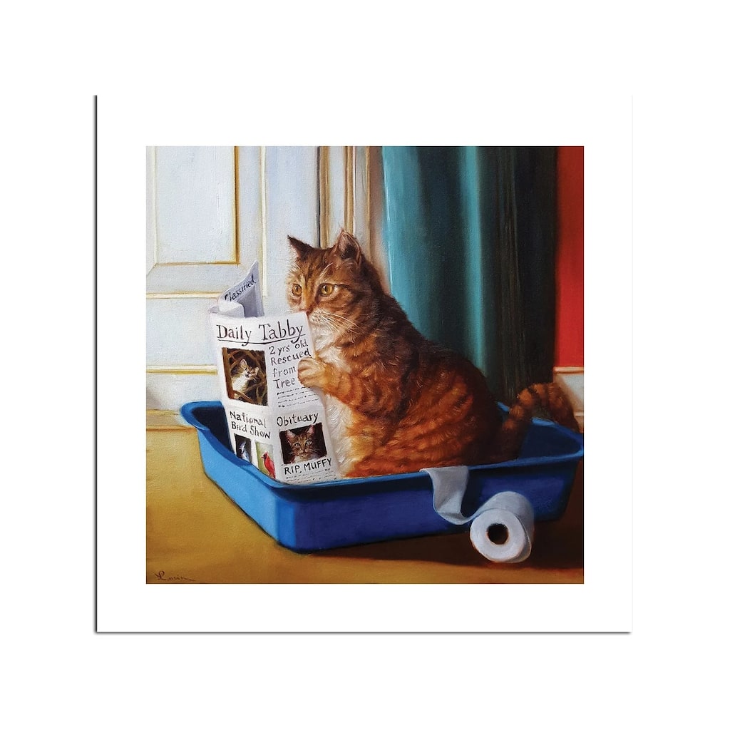 Kitty Throne Fine Art Paper Print by Lucia Heffernan - Multi