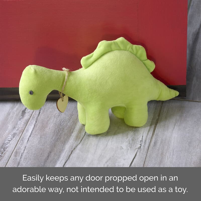 Elements Green Dinosaur Door Stopper, 12 Inch - N/A