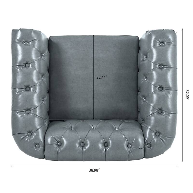 HCHAIRH Tufted Rolled Arm Seater Sofa Chair For Living Room