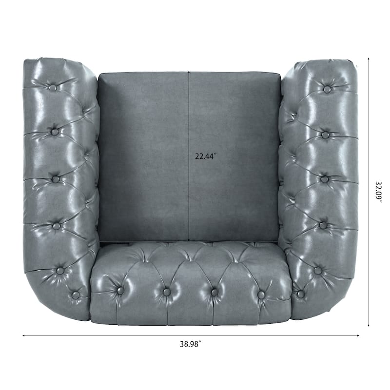 PU Leather 1-Seater Sofa with Pocket Springs