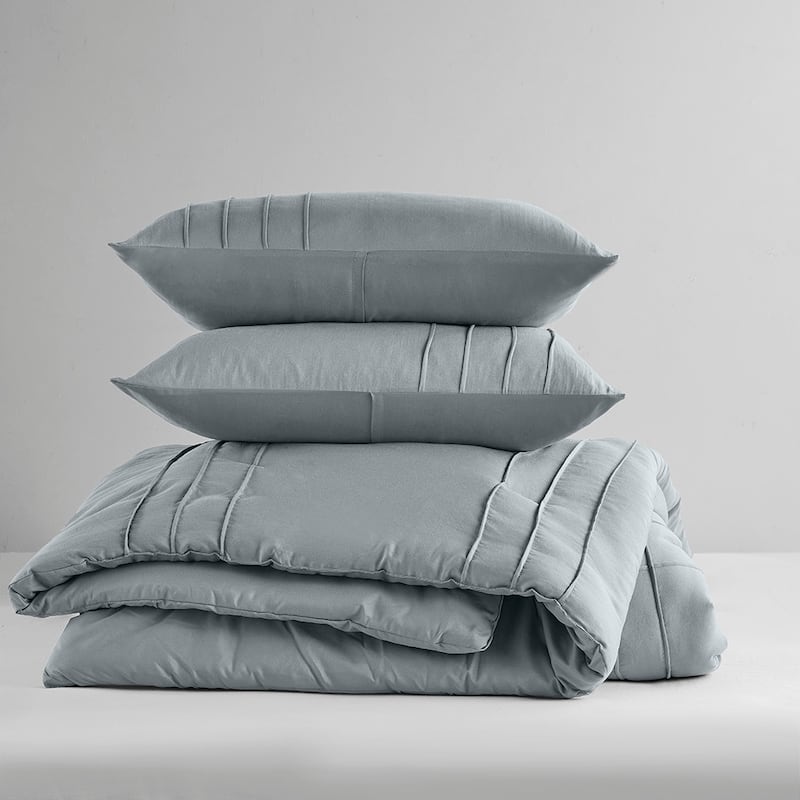 Chelsea Square Evans Pinch Pleated Soft Washed Boho Comforter Set
