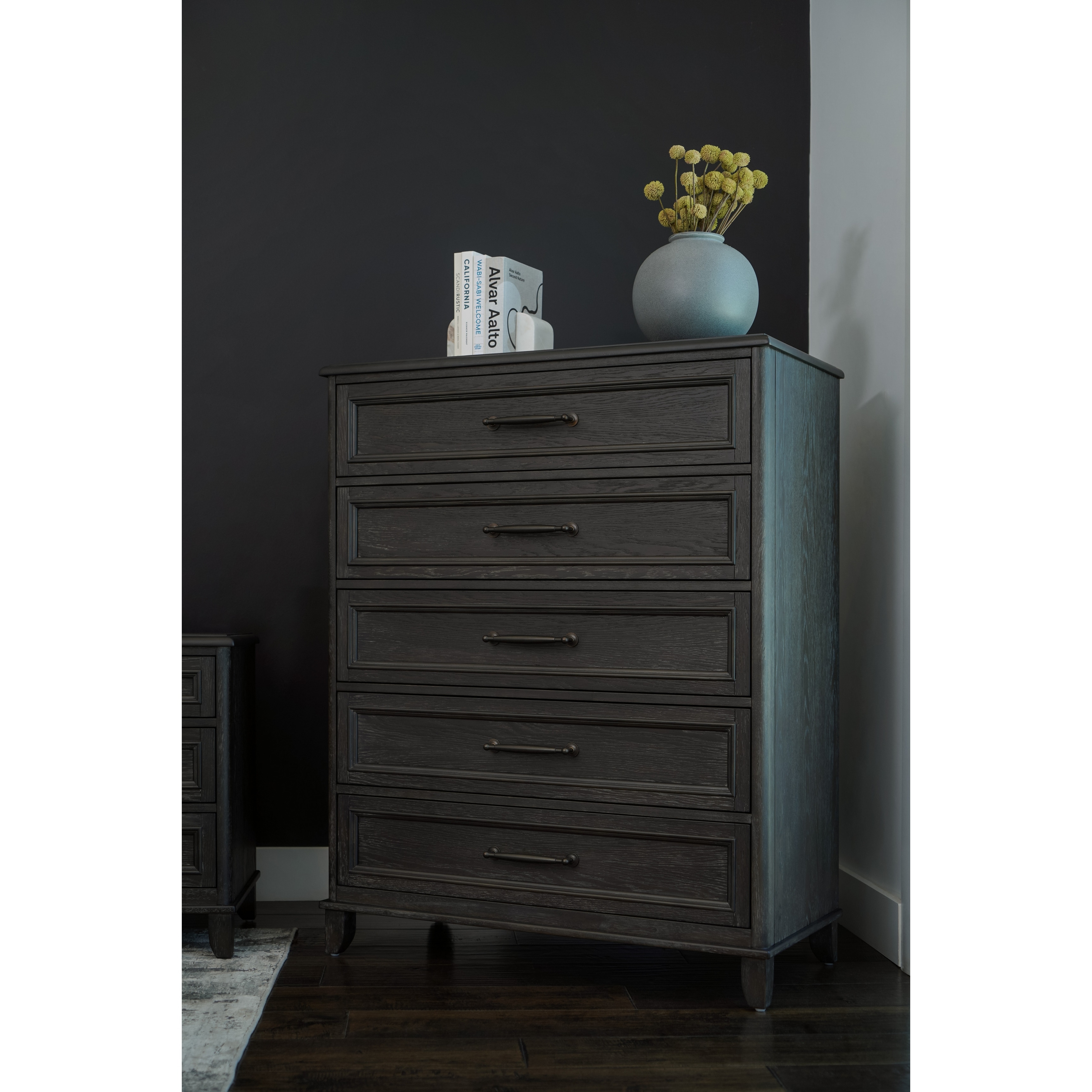 Abbyson Cindi Grey 5 Drawer Chest