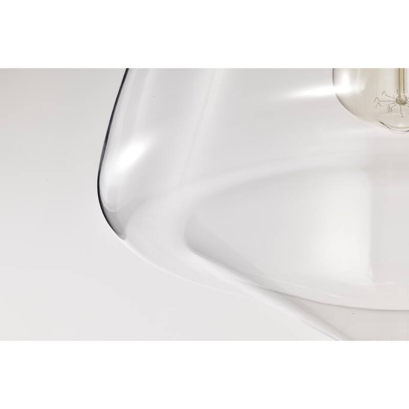 Zylo Semi-Flush Mount Metal Ceiling Lamp with Clear Glass Shade