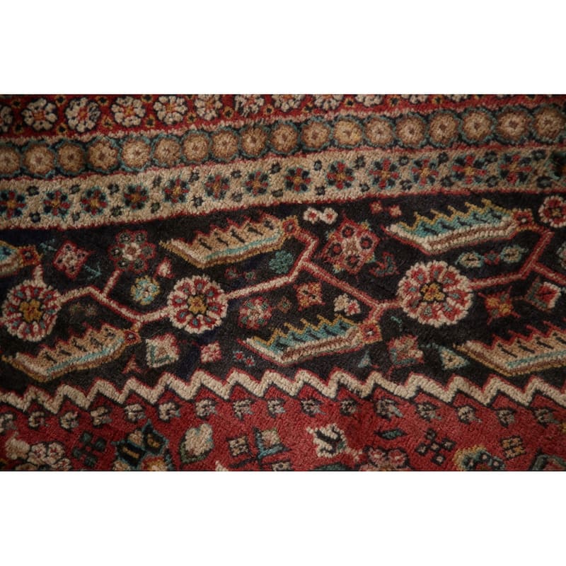 Vegetable Dye Shiraz Kashkoli Persian Vintage Rug Handmade Wool Carpet - 6'9"x 9'6"