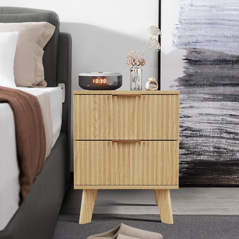 2-Drawer Wood Nightstand