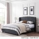 preview thumbnail 31 of 44, Costello Upholstered Tufted Fabric Queen Bed Set by Christopher Knight Home