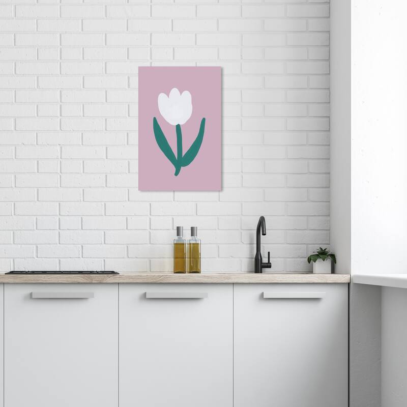 Wynwood Studio Canvas Floral and Botanical Simplistic Tulip Purple and Light Purple Modern & Contemporary Wall Art Canvas Print - 24 x 16
