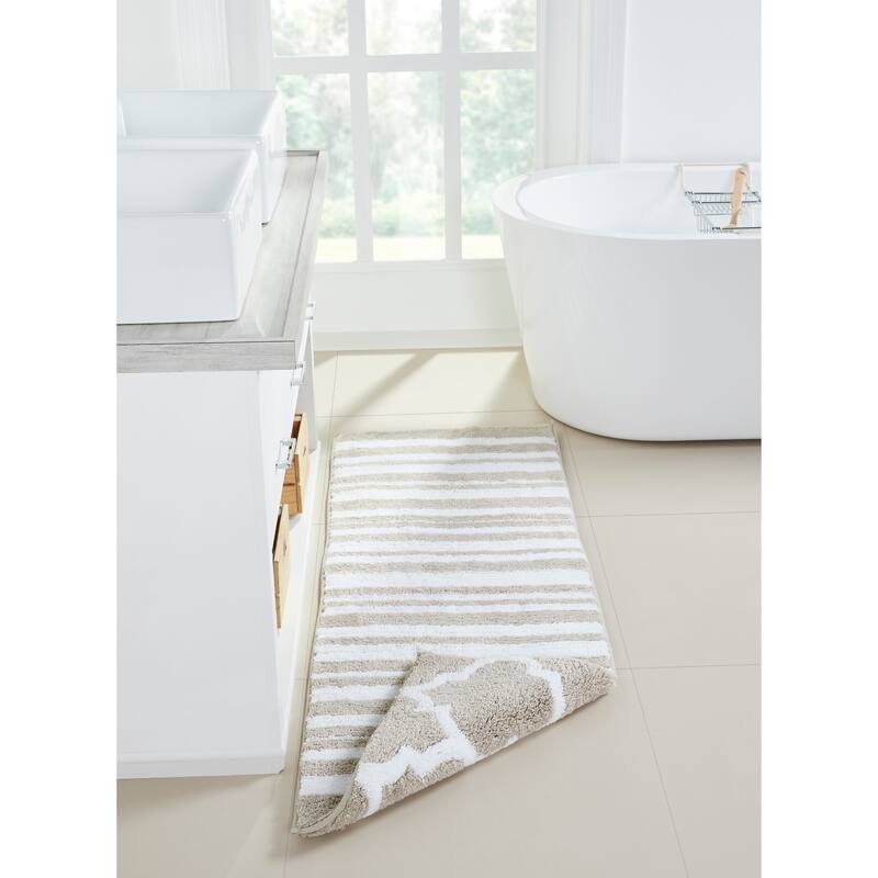 Better Trends Marrakesh Reversible 100% Polyester Tufted Bathroom Rugs – Ultra Soft, Water Absorbent, Machine Washable Bath Mats