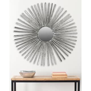 SAFAVIEH Shanira Silver Nailhead Sunburst 34-inch Decorative Mirror - 33.5" x 33.5" x 1"