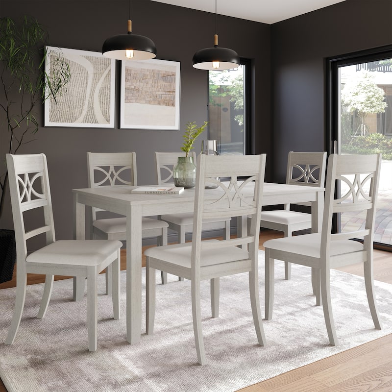 CraftPorch Mid-Century Modern 7-piece Wooden Dining Set