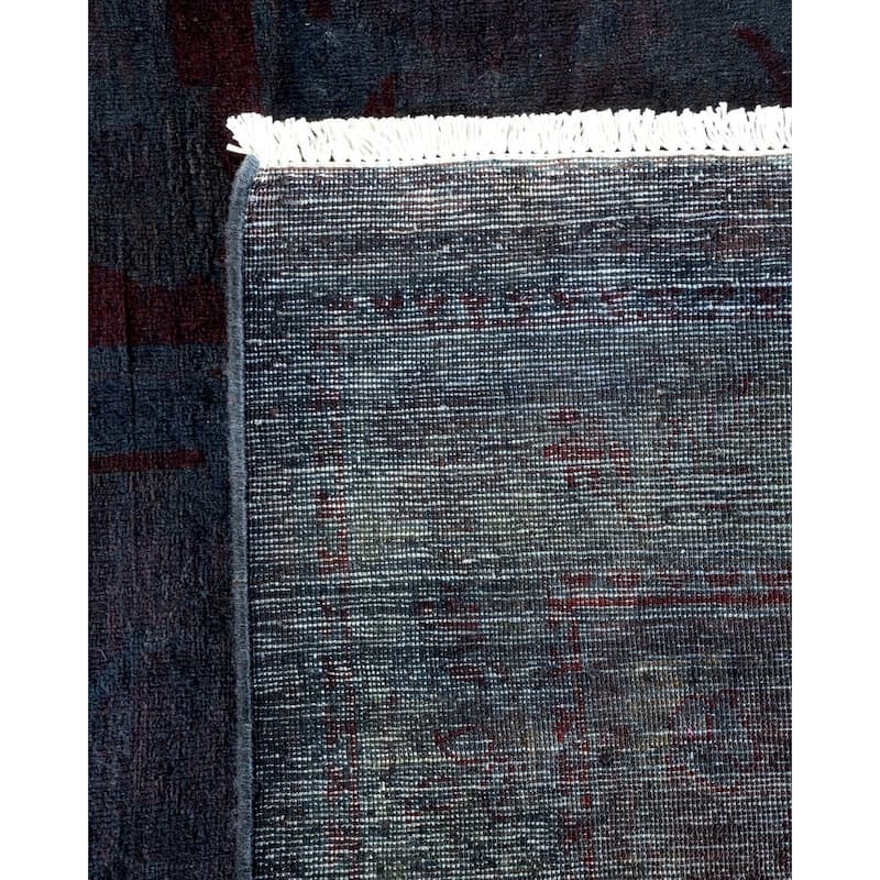 Overton Handknotted Wool Vintage Inspired Contemporary Overdyed Gray Area Rug - 14' 10" x 12' 1"