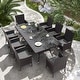 preview thumbnail 46 of 52, Kullavik Outdoor Dining Set, Rattan Patio Furniture Dining Table & Chairs
