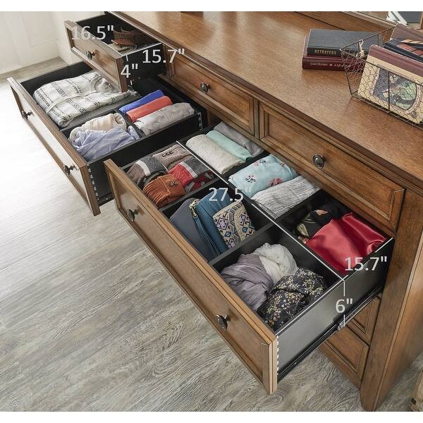 Shop Copper Grove Virrat 9 Drawer Wood Modular Storage Dresser And Mirror On Sale Overstock 15959467