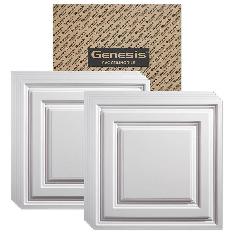 Genesis Icon Relief White 2 x 2 ft. Lay-in Ceiling Tile