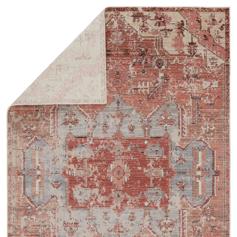 Priyah Indoor/ Outdoor Medallion Pink/ Gray Area Rug