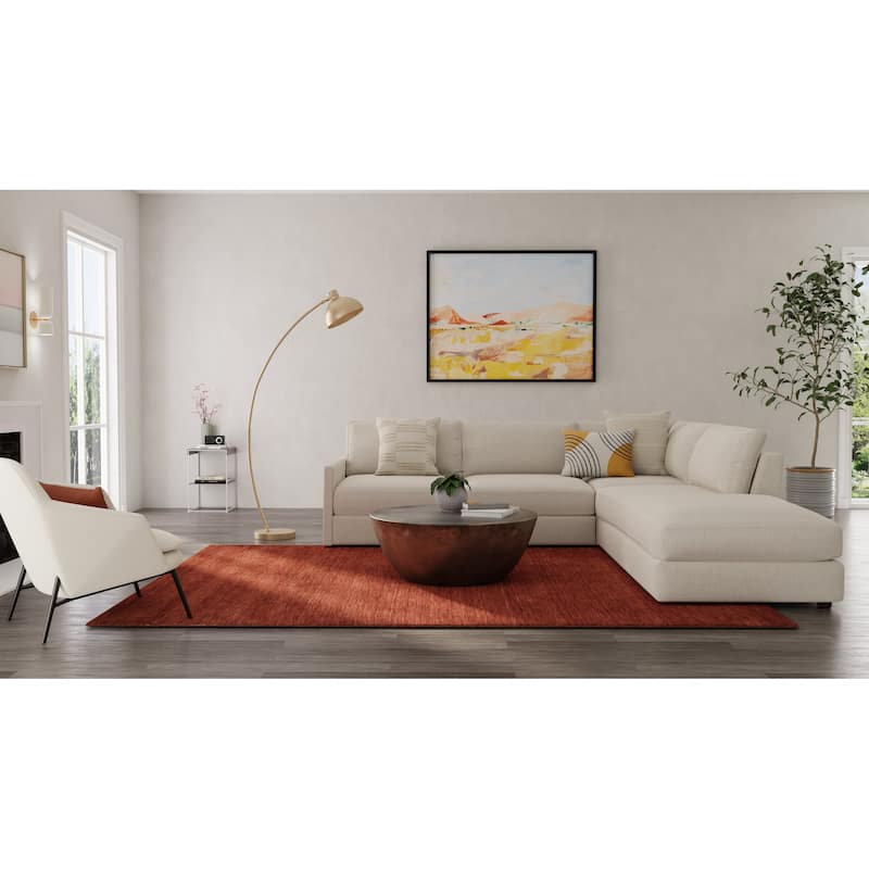 Grand Bazaar Celano Hand Woven Solid Modern Area Rug
